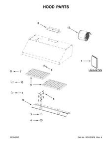 Hood Parts Diagram and Parts List for JXU9130WP1  Jenn-Air Range Hood