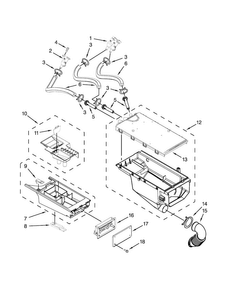 Dispenser Parts Diagram and Parts List for MLE21PDAGW0  Maytag Washer Dryer Combo