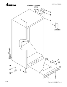 Cabinet Parts Diagram and Parts List for AQF2013TEW04  Amana Freezer