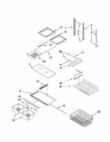 Shelf Pa Diagram and Parts List for GB5526FEAS1  Maytag Refrigerator