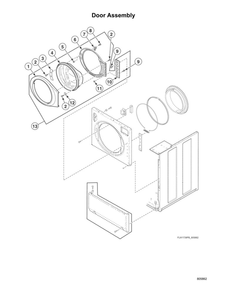 Door Assembly Diagram and Parts List for LFNE5BSP115TW01  Speed Queen Washer