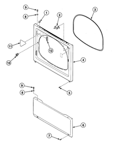 Front Panel Diagram and Parts List for SDG909QF1124  Speed Queen Dryer