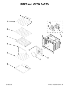 Internal Oven Parts Diagram and Parts List for MEW9530FZ01  Maytag Wall Oven