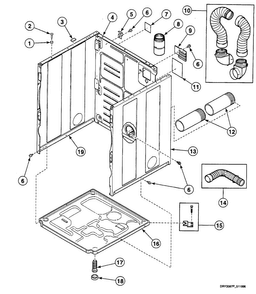 Cabinet Diagram and Parts List for SSG919LF  Speed Queen Dryer