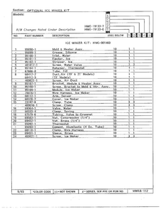 Optional Ice Maker Kit Page 2 Diagram and Parts List for 19133-0A  Admiral Refrigerator