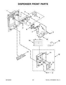Part Location Diagram of W11630205 Whirlpool TRAY-DRIP