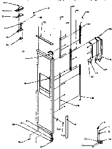 Freezer Door And Trim Diagram and Parts List for SXD25A-P1162436W  Amana Refrigerator