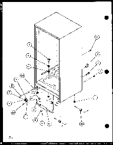 Cabinet Bottom And Back Diagram and Parts List for 86065E-P1125514WE  Amana Refrigerator