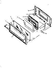 Oven Door Diagram and Parts List for EHS2672W P1142480NW Amana Range