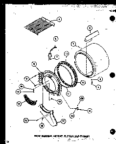Front Bulkhead Diagram and Parts List for TGA800 P75752-6W Amana Dryer