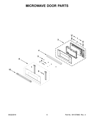 Microwave Door Parts Diagram and Parts List for JMC2430IM02  Maytag Microwave