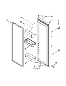 Refrigerator Door Parts Diagram and Parts List for MSB26C6MDH00  Maytag Refrigerator