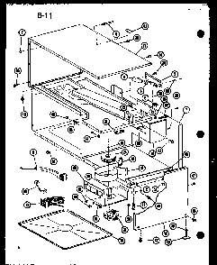 Cabinet Parts Diagram and Parts List for RR-1010 P75414-2M Amana Microwave