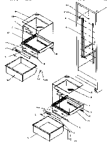 Refrigerator Shelving And Drawers Diagram and Parts List for SPD25QA3W-P1181321WW  Amana Refrigerator