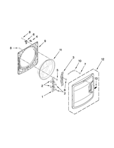 Door Parts Diagram and Parts List for MHW7000XR2  Maytag Washer