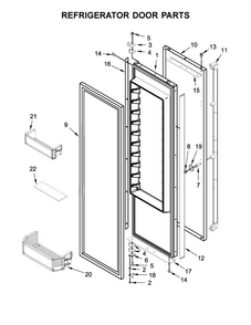 Refrigerator Door Parts Diagram and Parts List for JS42PPDUDE01  Jenn-Air Refrigerator