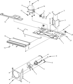 Compressor Diagram and Parts List for ABB2522FES0  Amana Refrigerator