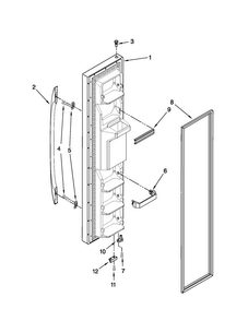 Freezer Door Parts Diagram and Parts List for MSD2573VEW00  Maytag Refrigerator