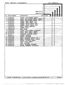 Shelves/accessories Page 2 Diagram and Parts List for HMG191470  Admiral Refrigerator