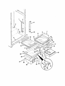 Shelves & Accessories Diagram and Parts List for RTD23A-9E16A  Maytag Refrigerator