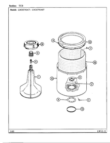 Tub Diagram and Parts List for 6750A87  Norge Washer