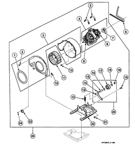 Motor Assy Diagram and Parts List for SSE717QF  Speed Queen Dryer