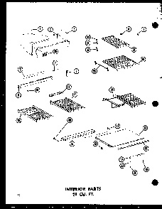 Interior Parts 23 Cu. Ft. Diagram and Parts List for TC18B-P73500-7W  Amana Refrigerator