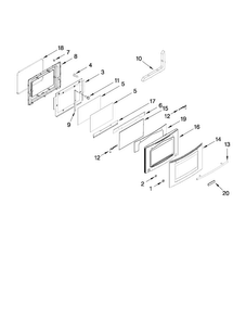 Door Parts Diagram and Parts List for JES9860CAS02  Jenn-Air Range