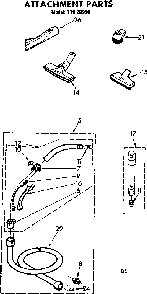 Attachment Parts Diagram and Parts List for 11620990  Kenmore Canister Vacuum