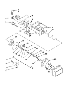 Motor And Ice Container Parts Diagram and Parts List for CS22CFXTS05  Crosley Refrigerator