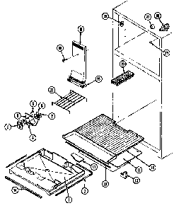 Freezer Compartment Diagram and Parts List for RB170PA DG25A Magic Chef Refrigerator