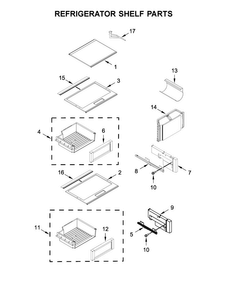 Refrigerator Shelf Parts Diagram and Parts List for JS48SSDUDE01  Jenn-Air Refrigerator
