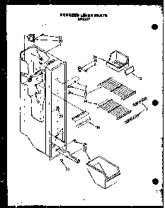 Freezer Liner Parts Diagram and Parts List for GFS227 MN11 Caloric Refrigerator