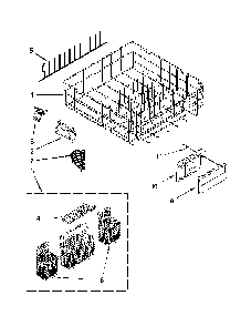 Lower Rack Parts Diagram and Parts List for 66512833K313  Kenmore Dishwasher