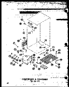 Compressor & Condenser 23 Cu. Ft. Diagram and Parts List for T16W-P60303-8W  Amana Refrigerator