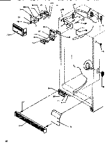 Controls & Cabinet Diagram and Parts List for SRDE520SBW-P1183102WW  Amana Refrigerator