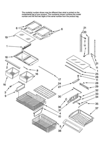 Shelf Parts Diagram and Parts List for JFC2070KRS12  Jenn-Air Refrigerator
