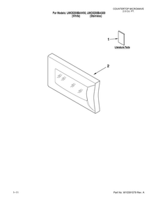Microwave Door Parts Diagram and Parts List for UMC5200BAS00  Maytag Microwave