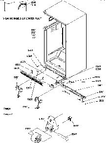 Ladders, Lower Cabinet And Rollers Diagram and Parts List for TG518SW-P1180903WW  Amana Refrigerator