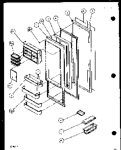 Refrigerator Door Diagram and Parts List for SZD20MPL-P1120204WL  Amana Refrigerator
