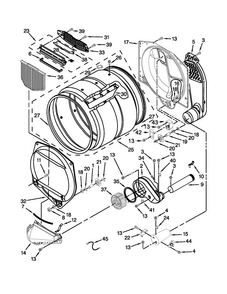 Upper And Lower Bulkhead Parts Diagram and Parts List for MLG26PDBXW0  Maytag Dryer
