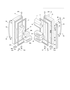Fresh Food Doors Diagram and Parts List for CFD26WIS5  Crosley Refrigerator