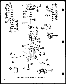 Ram And Drive Screw Assembly Diagram and Parts List for ESMC-1-C P18011-8TC Amana Trash Compactor