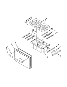 Freezer Door Parts Diagram and Parts List for JFI2089WES9  Jenn-Air Refrigerator