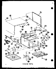 Interior Parts Diagram and Parts List for RR P72110-6M Amana Microwave