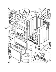 Cabinet Parts Diagram and Parts List for MDG18CSAWW0  Maytag Dryer