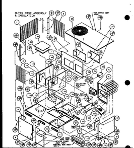 Outer Case Assembly And Insulation Diagram and Parts List for FADM3A P9851002C Amana Air Conditioner