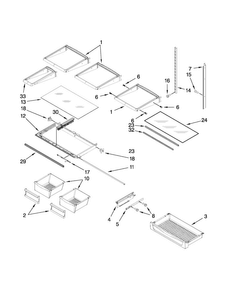 Shelf Parts Diagram and Parts List for MFI2665XEB7  Maytag Refrigerator