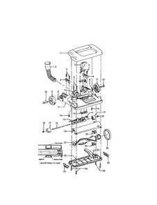 Hood/main Body Diagram and Parts List for U5398-990  Hoover Upright Vacuum