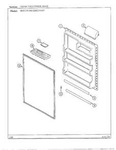 Fresh Food Inner Door Diagram and Parts List for HMG191490  Admiral Refrigerator